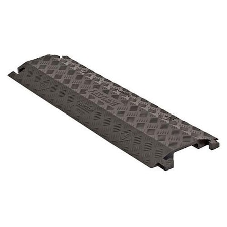 Checkers Cable Protector, 1-1/2 in H, 3 ft L, 10-3/4 in W, 1 Channel, Polyurethane, Black FL1X4-B